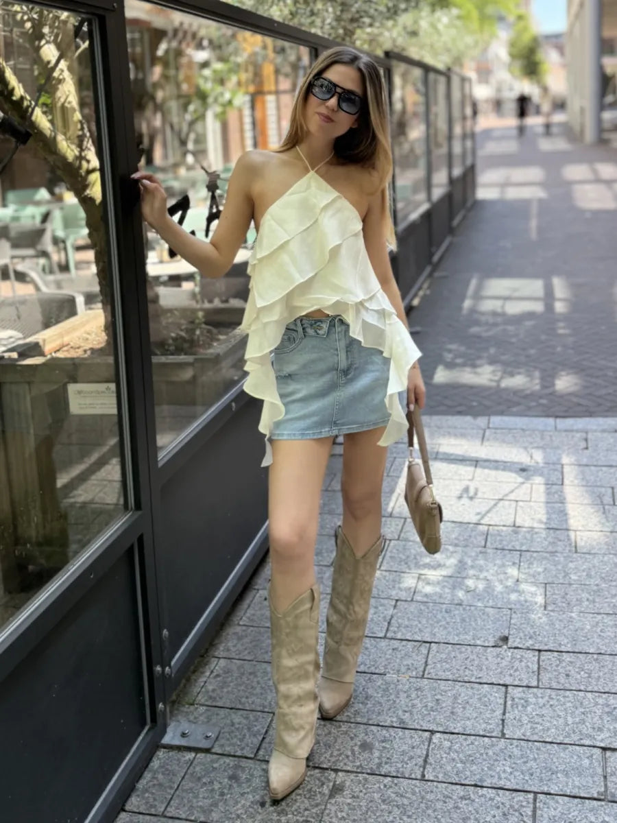  ZM - denim skort Zaya - blauw
