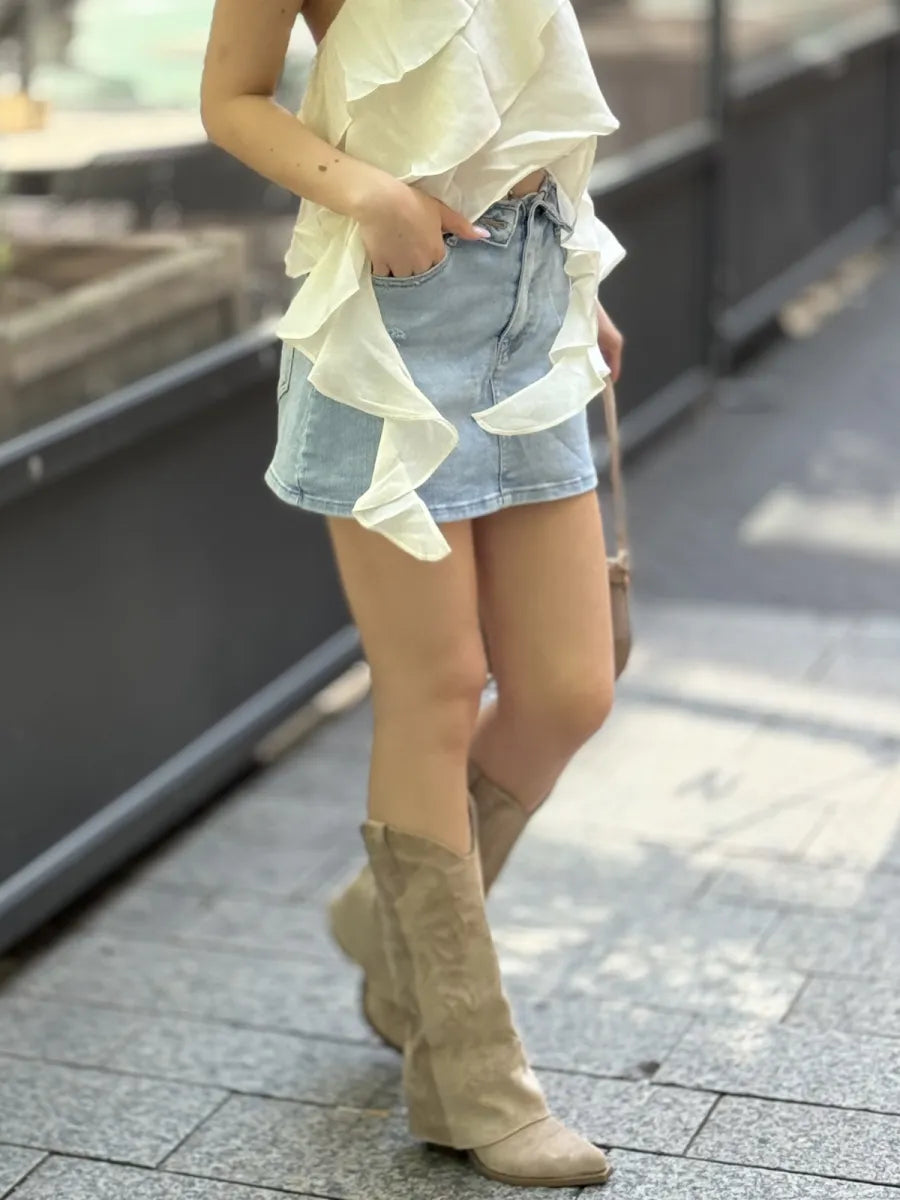  ZM - denim skort Zaya - blauw