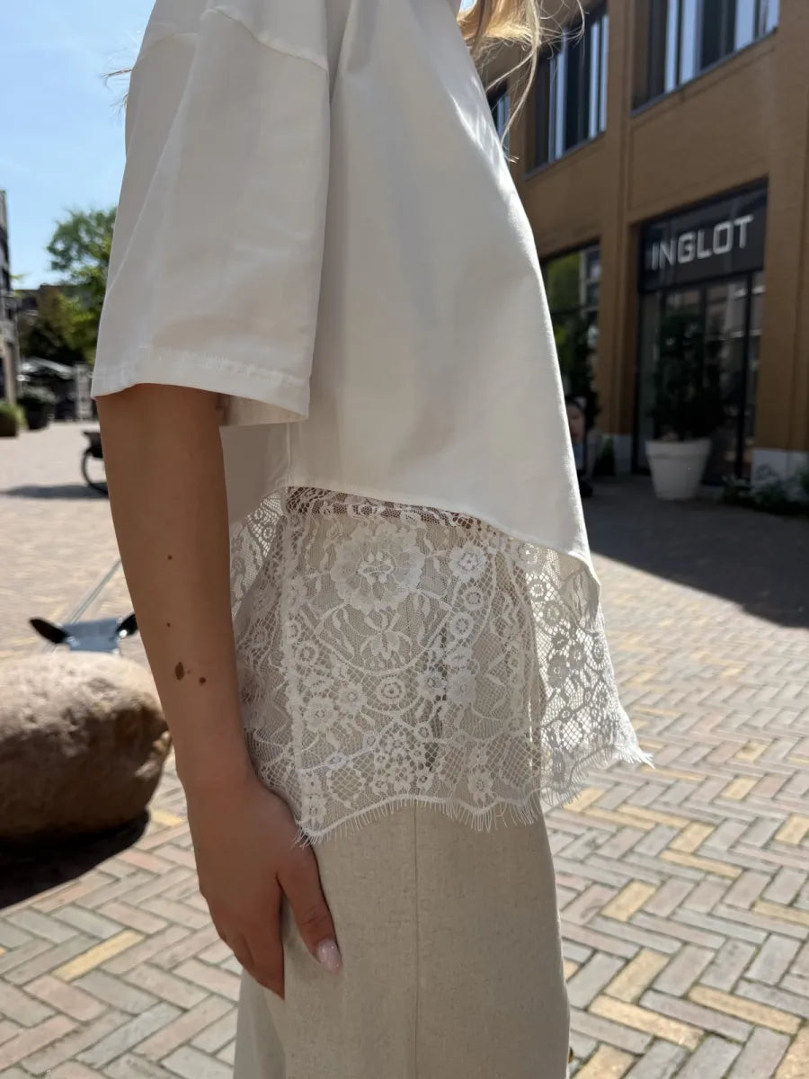  Shirt met kant Lily - wit
