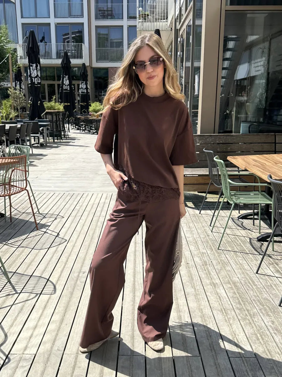  ZM - the linen club broek - bruin