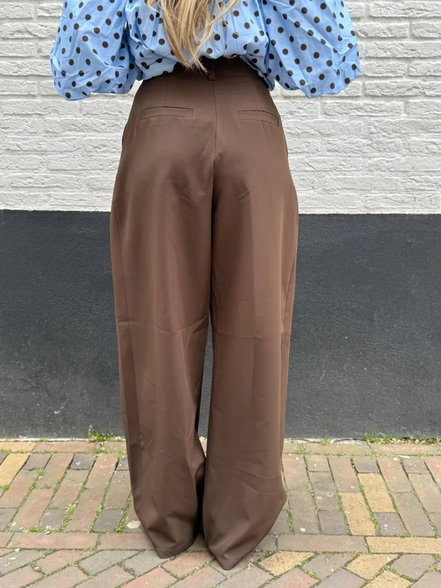  ZM - broek met plooien Nayla - bruin