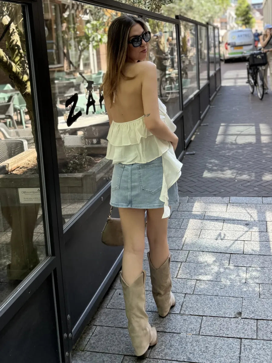  ZM - denim skort Zaya - blauw