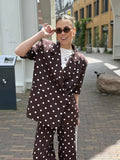  Polka dot boxy blazer Nori - bruin