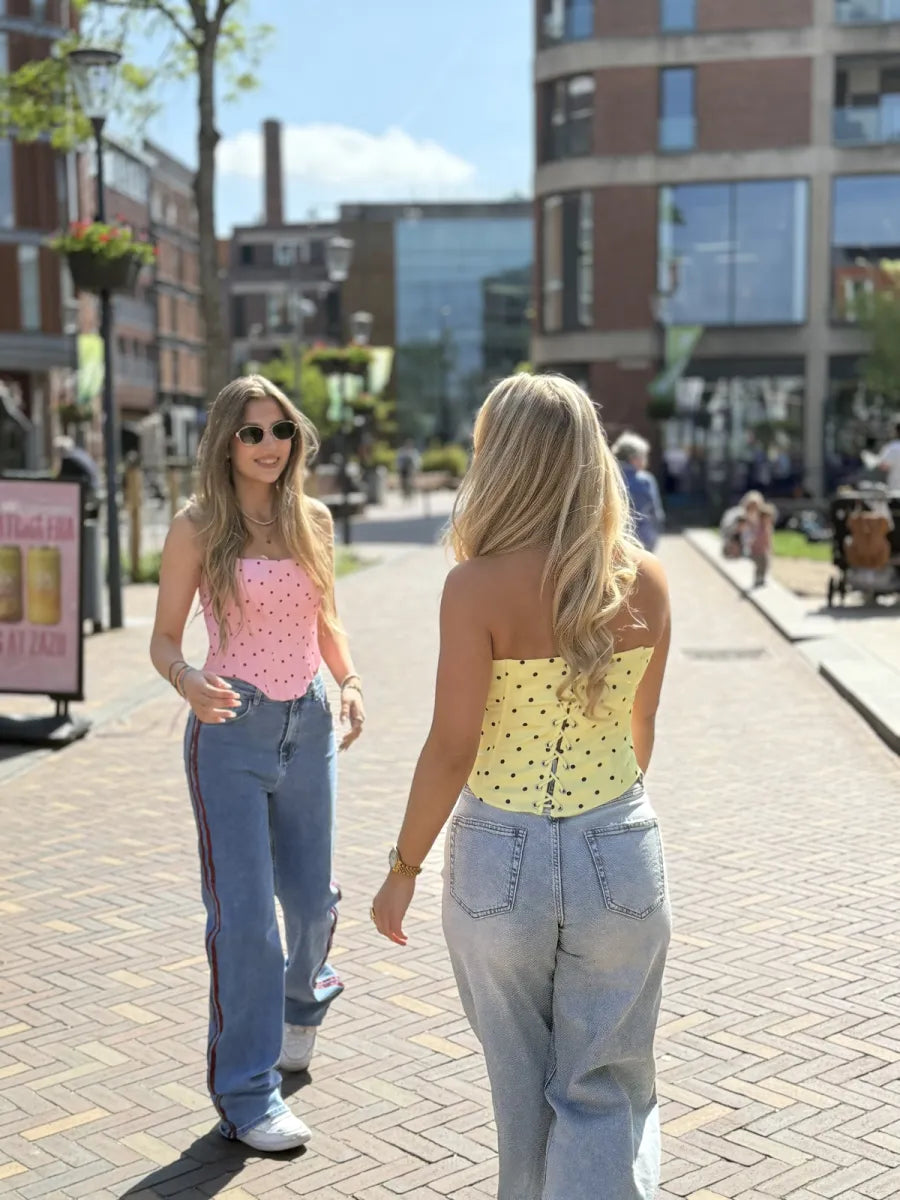  Polkadot corset Livia - geel
