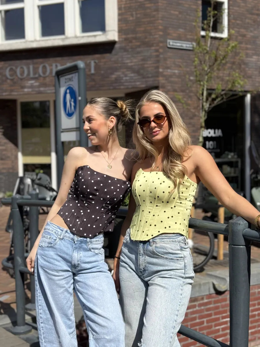  Polkadot corset Livia - zwart