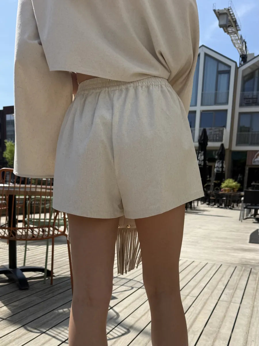  ZM - the linen club short - ecru