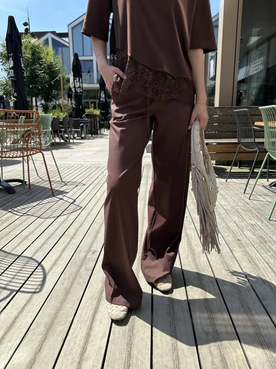  ZM - the linen club broek - bruin