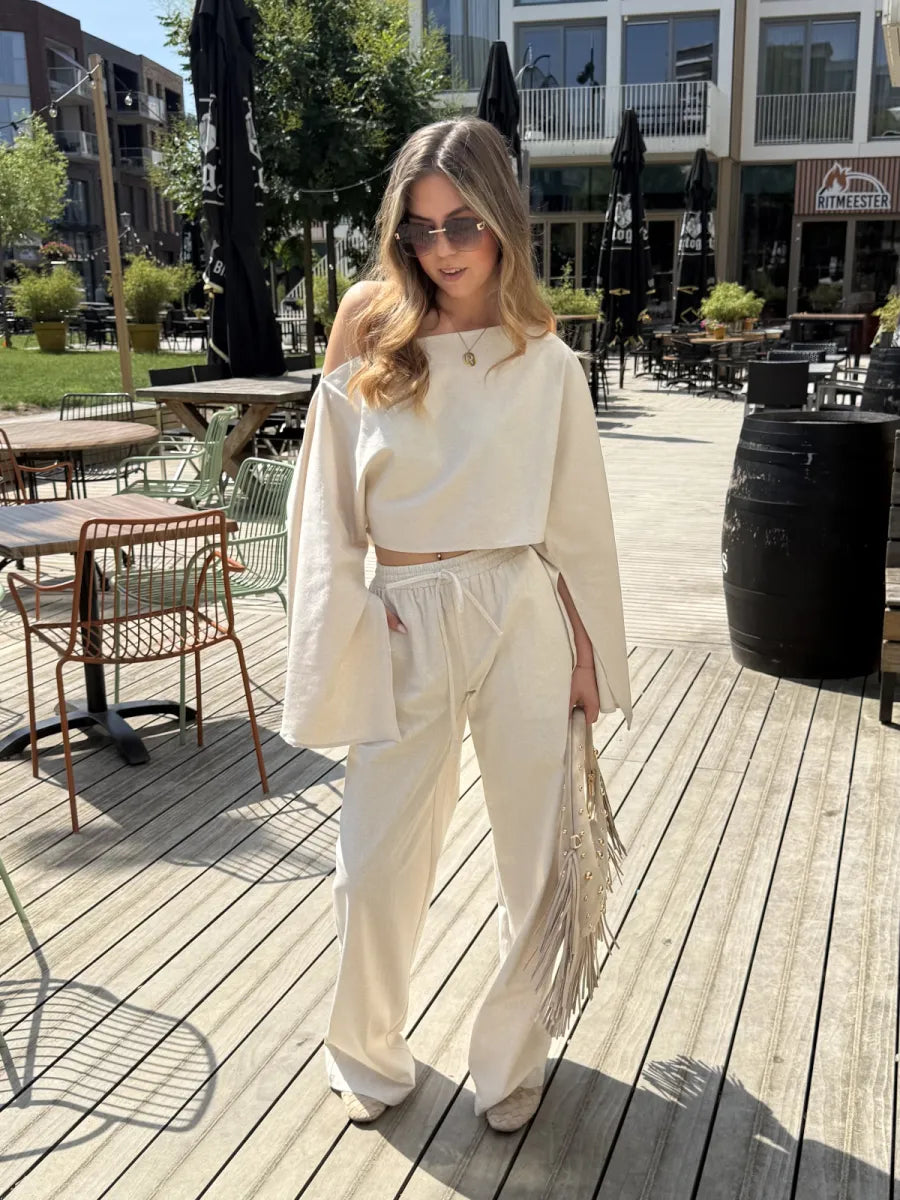  The linen club festive top - ecru
