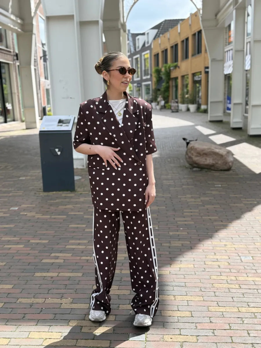  Polka dot wide leg Novi - bruin