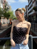  Polkadot corset Livia - zwart