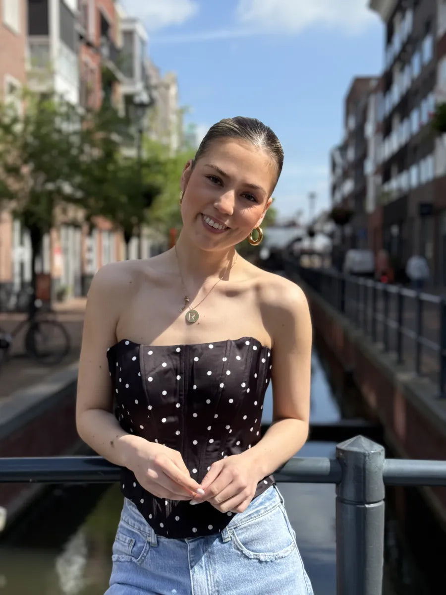  Polkadot corset Livia - zwart