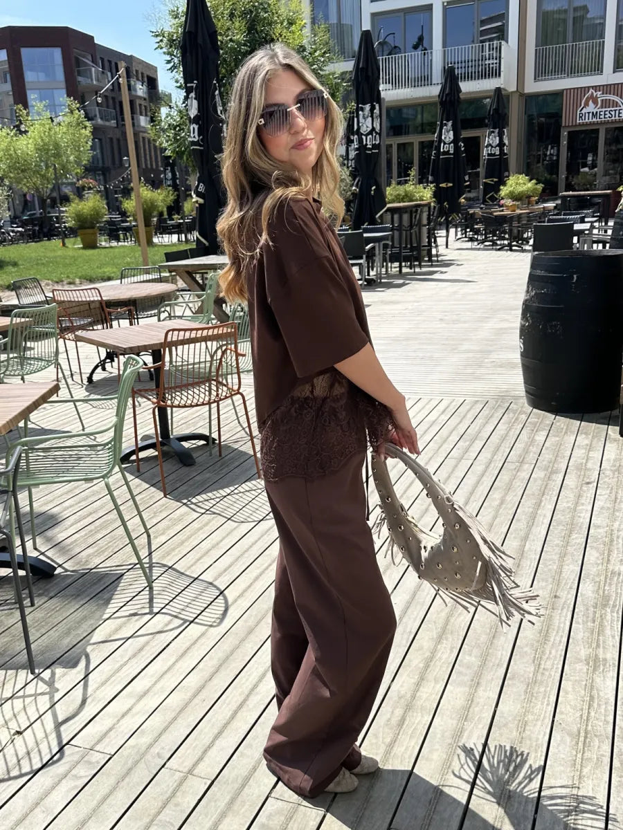  ZM - the linen club broek - bruin