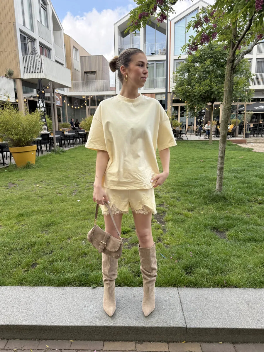  Musthave oversized basic tee - geel