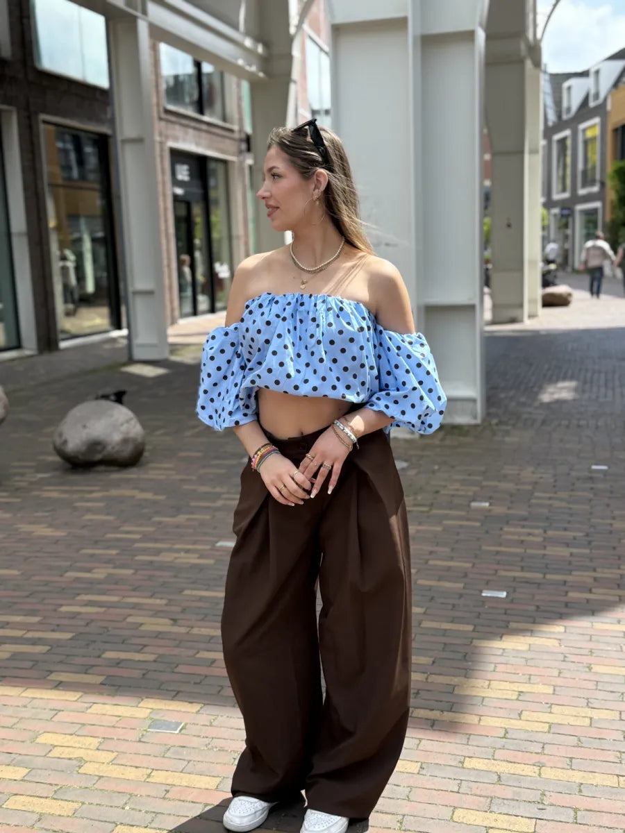 ZM - broek met plooien Nayla - bruin