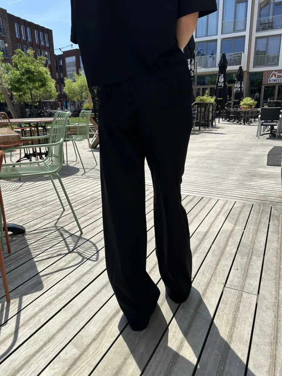  ZM - the linen club broek - zwart