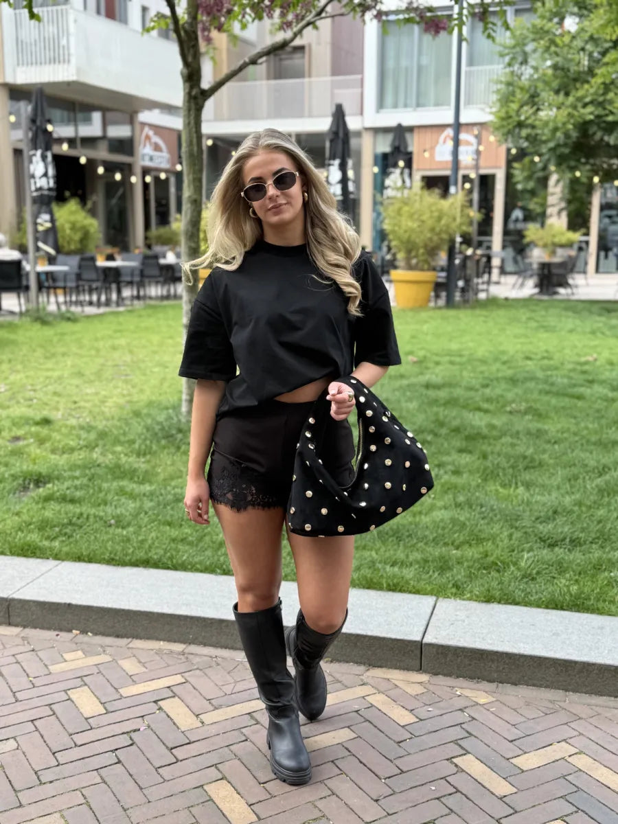  Musthave oversized basic tee - zwart