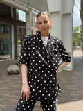  Polka dot boxy blazer Nori - zwart