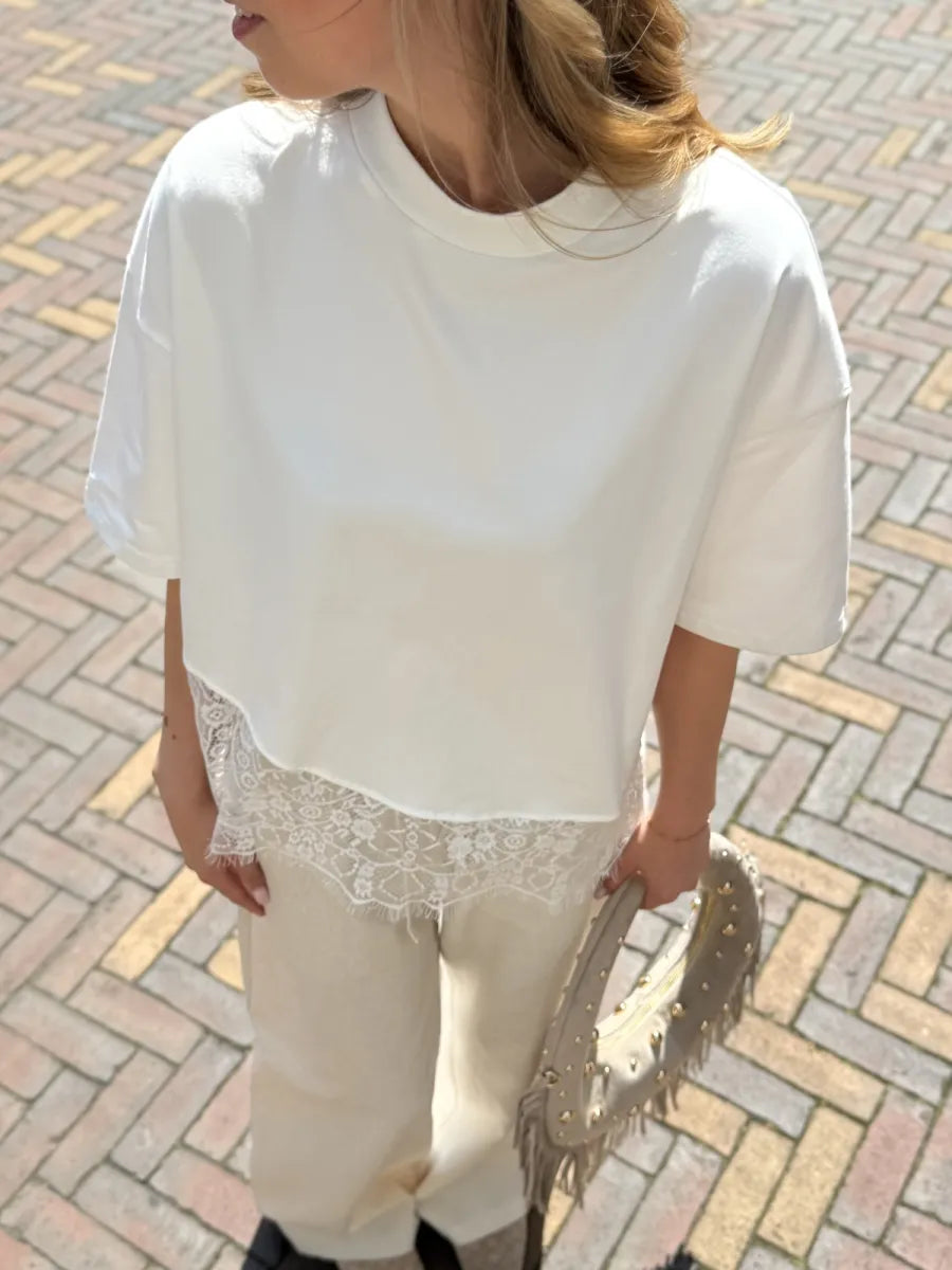  Shirt met kant Lily - wit