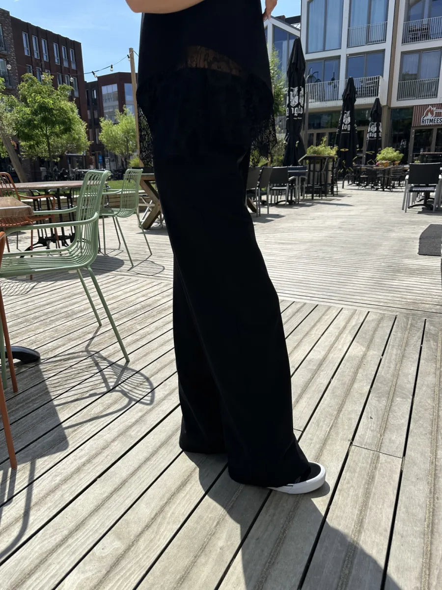  ZM - the linen club broek - zwart
