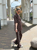  Polka dot wide leg Novi - bruin