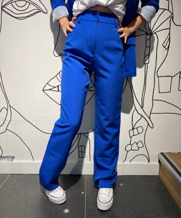Kobalt blauwe pantalon highwaist