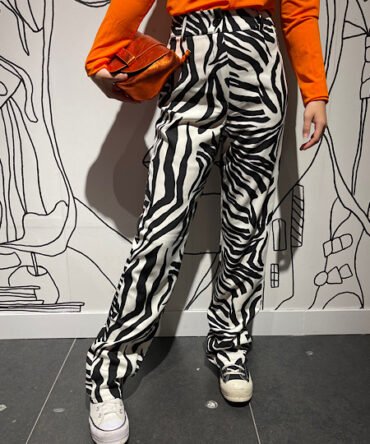 Zebra print highwaist pantalon