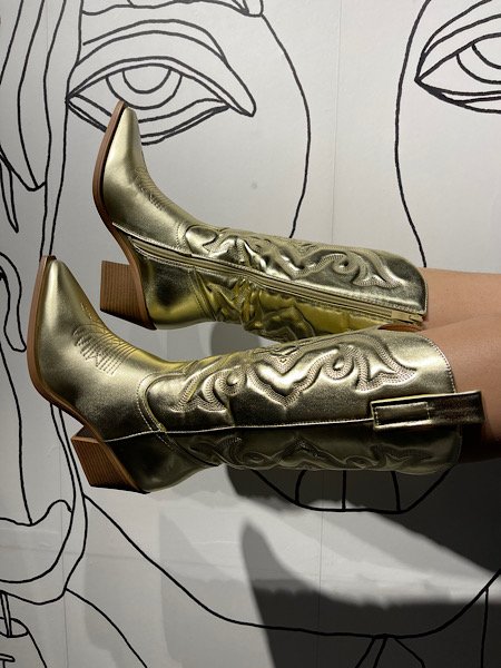 Gouden metallic cowboy laarzen
