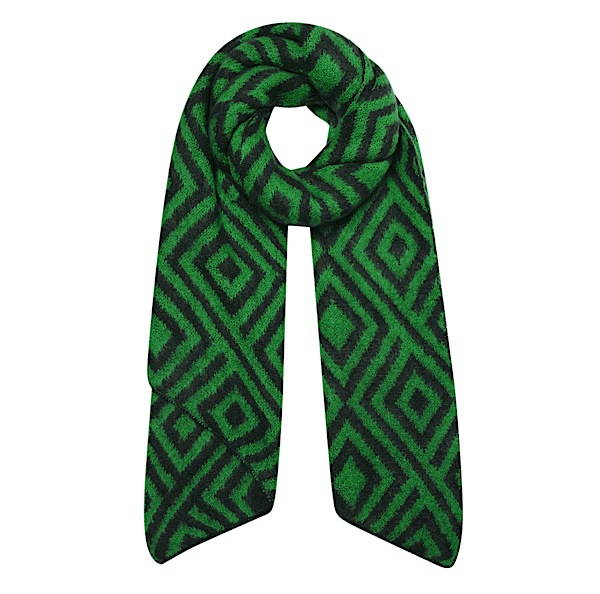 Groene sjaal met ruitvorm print