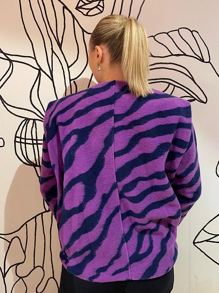 Paarse zebra print jas