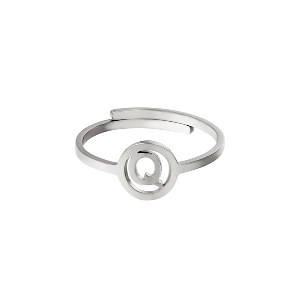 Zilveren ring initiaal Q