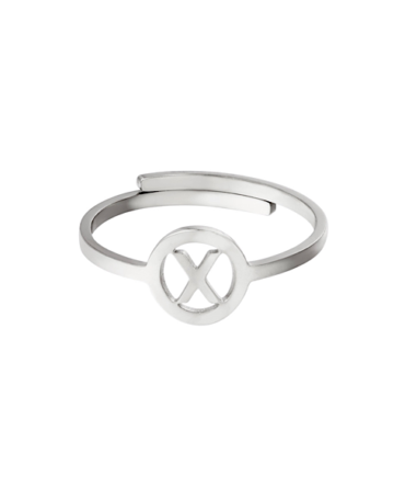 Zilveren ring initiaal X