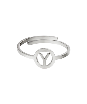 Zilveren ring initiaal Y