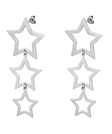 Zilveren sterren oorbellen