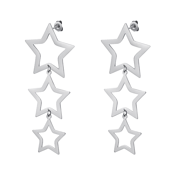 Zilveren sterren oorbellen –