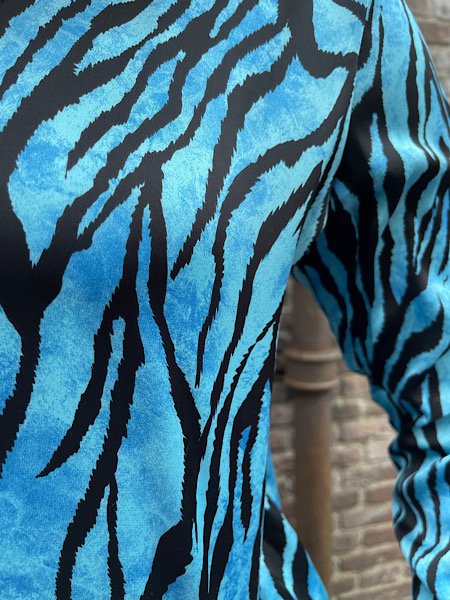 Blauwe zebra blouse
