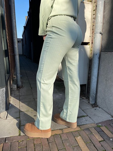 Groene pinstripe pantalon