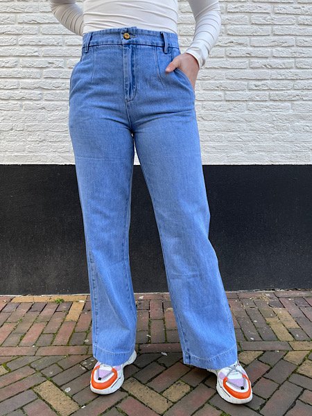 Blauwe Gigi wide leg jeans