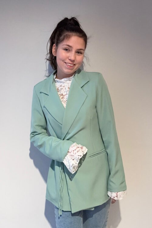 Mintgroene strikblazer Anna