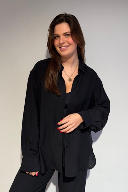 Zwarte oversized blouse Indy