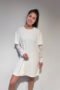 Witte t-shirt dress met kanten mouwen