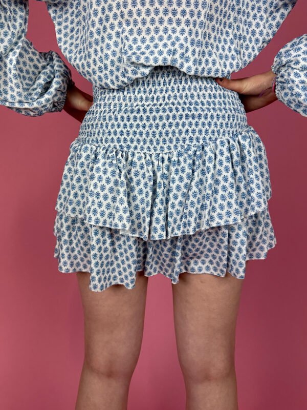 Wit Paloma skort met blauwe print