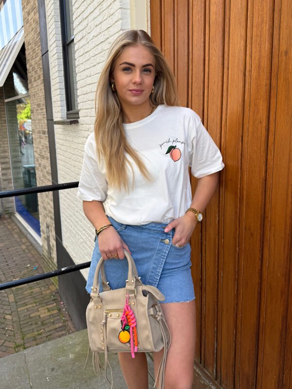 Wit t-shirt Peach Please