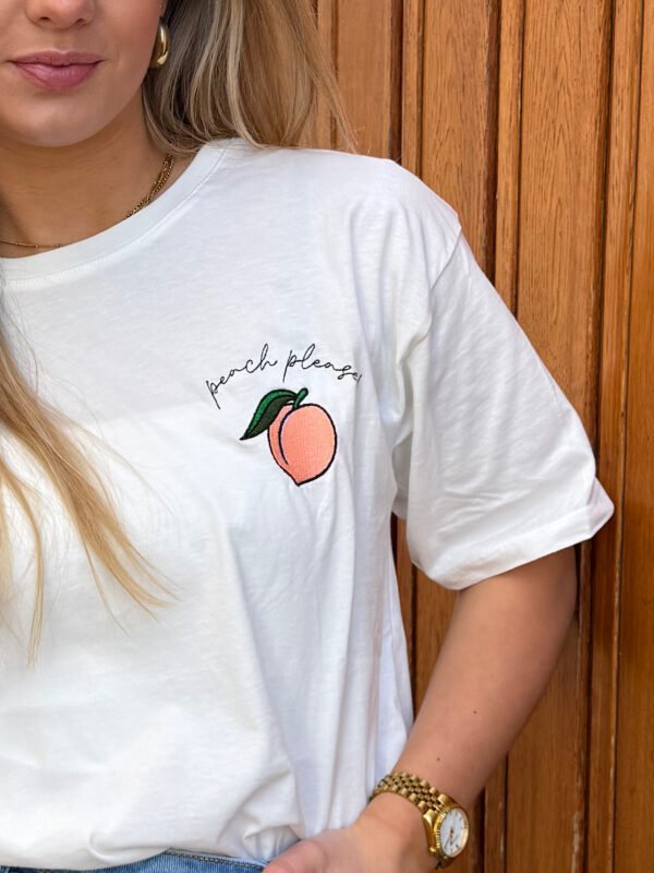 Wit t-shirt Peach Please