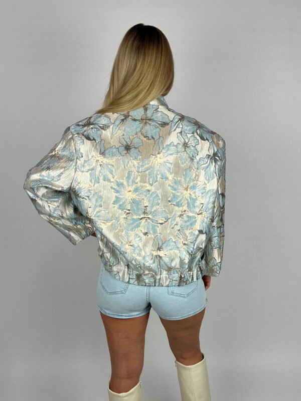 Blauw jacquard bomber jack