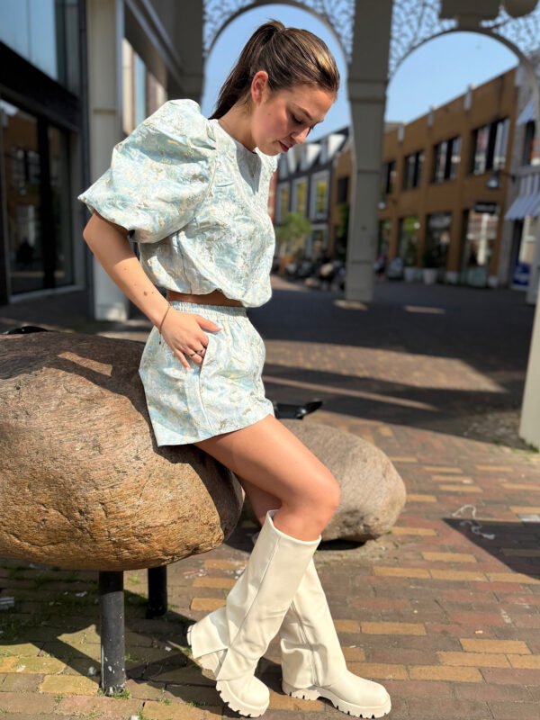 Blauwe jacquard short Sunny