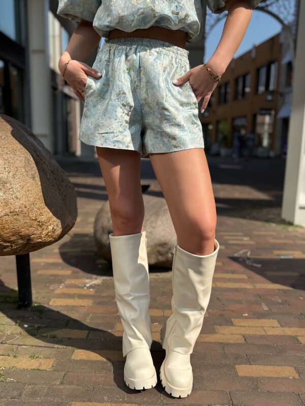 Blauwe jacquard short Sunny