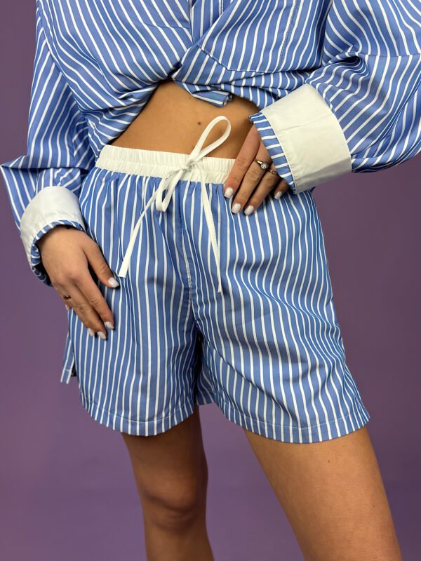 Blauwe pinstripe short Danniek