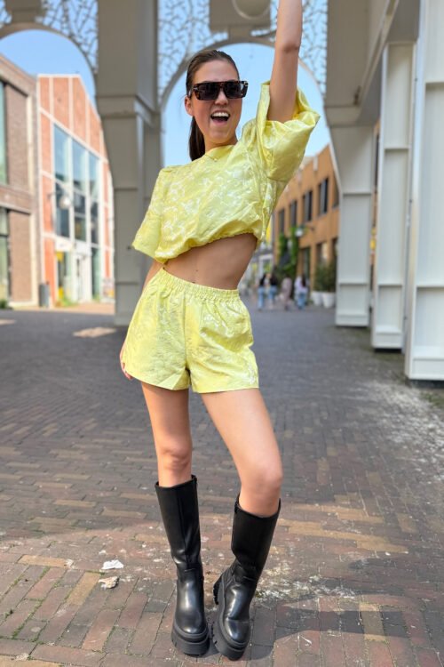 Gele jacquard short Sunny