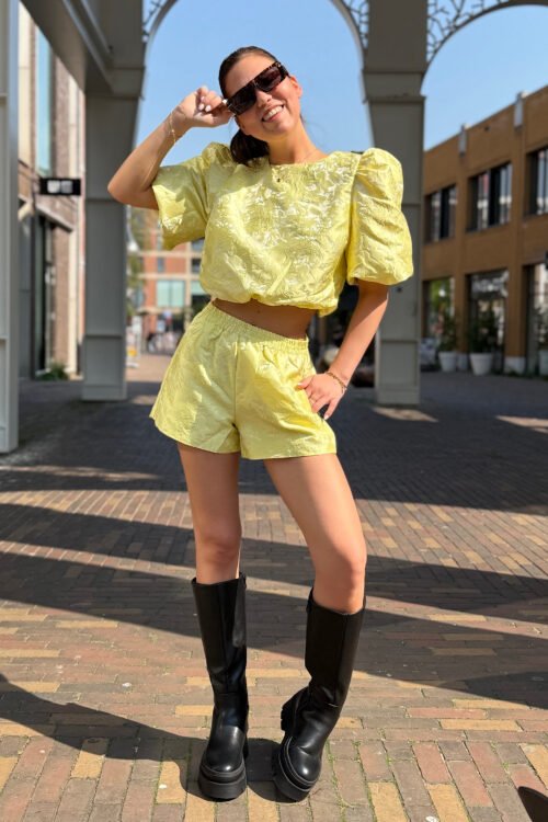Gele jacquard top Sunny