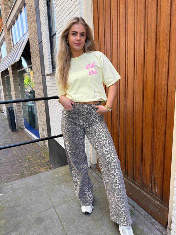Leopard dad fit jeans